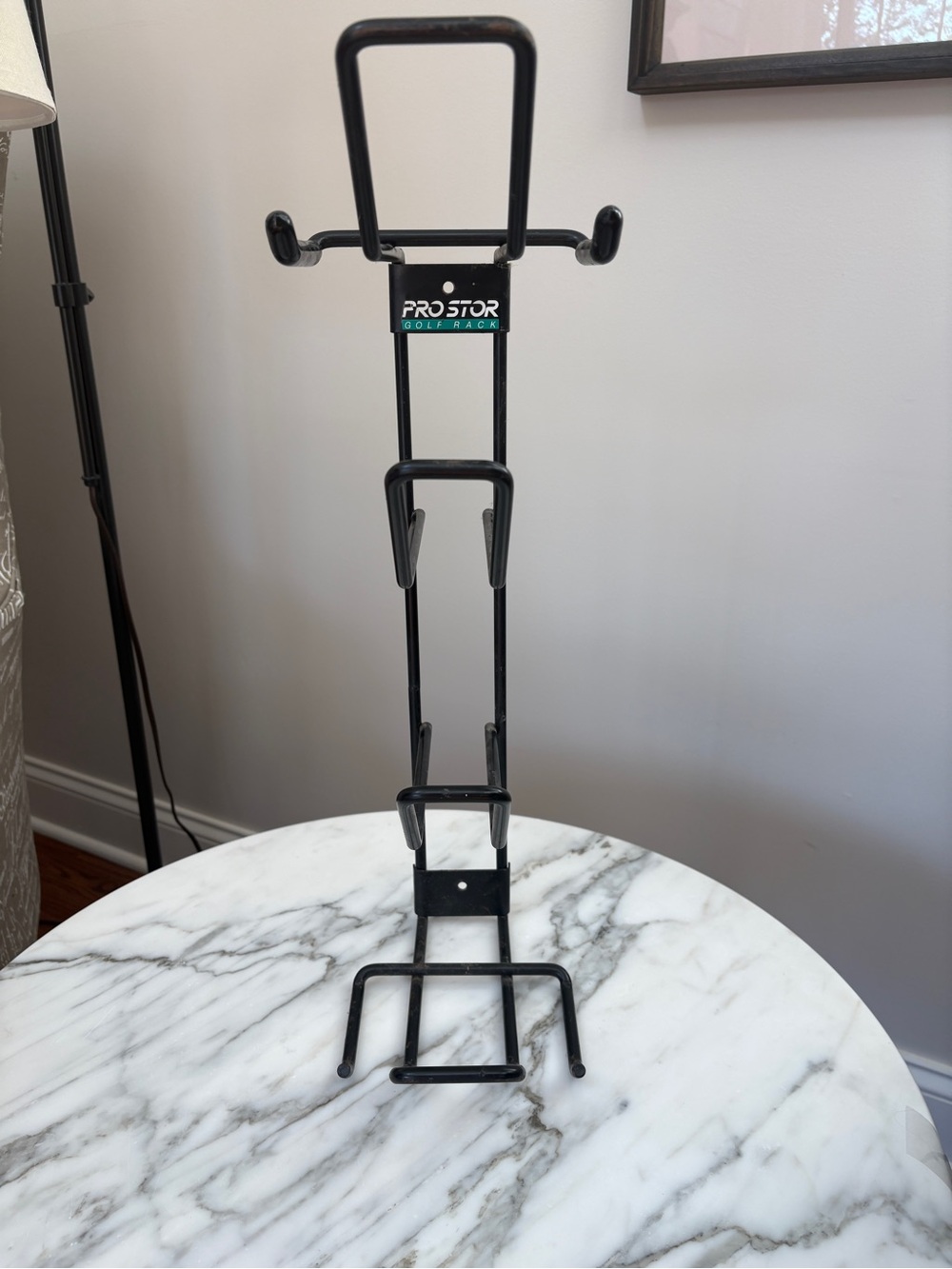 Black Metal Golf Bag and Shoe Rack